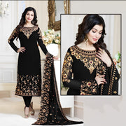 Stylish Neck Embroidered Kameez Shalwar