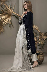 Black & White Embroidered Suit