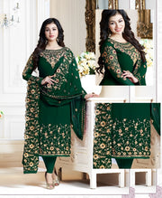 Stylish Neck Embroidered Kameez Shalwar