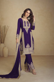 Panel Style Embroidered Suit