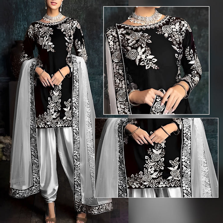 Silk Patyala Embroidered Suit